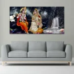Radha Krishna Multicolor Canvas Wall Painting - Image 2