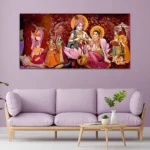Radha Krishna Multicolor Canvas Wall Painting - Image 2
