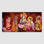 Radha Krishna Multicolor Canvas Wall Painting