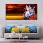 Shree Ram Hanuman Canvas Wall Art Painting - Image 2
