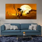 Shree Ram Orange & Yellow Canvas Wall Art Painting - Image 2