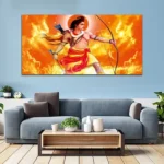 Shree Ram Orange & Yellow Canvas Wall Art Painting - Image 2