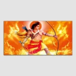 Shree Ram Orange & Yellow Canvas Wall Art Painting