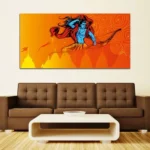 Shree Ram with Temple Canvas Wall Art Painting - Image 2