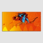 Shree Ram with Temple Canvas Wall Art Painting